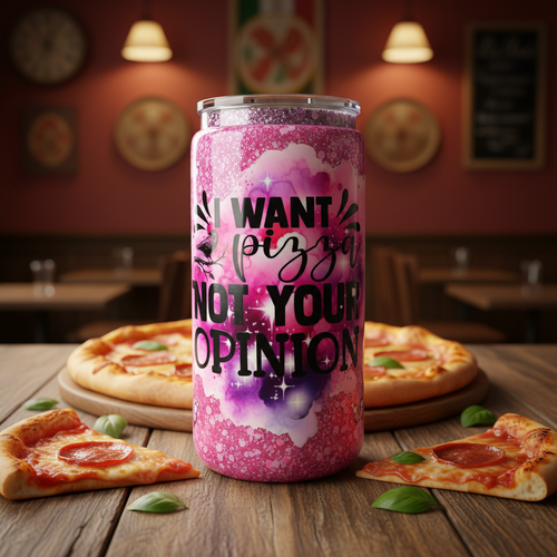 16oz. Acrylic "I want Pizza" Tumbler