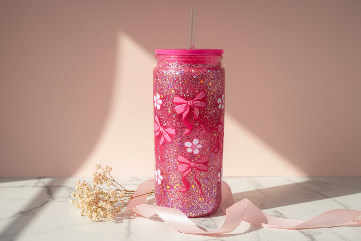 16oz. Bow & Flowers Cup