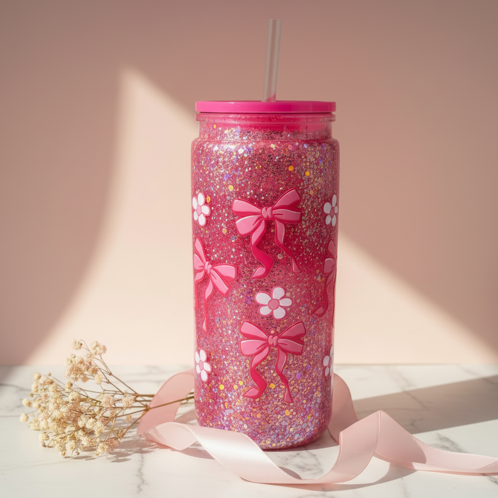 16oz. Bow & Flowers Cup
