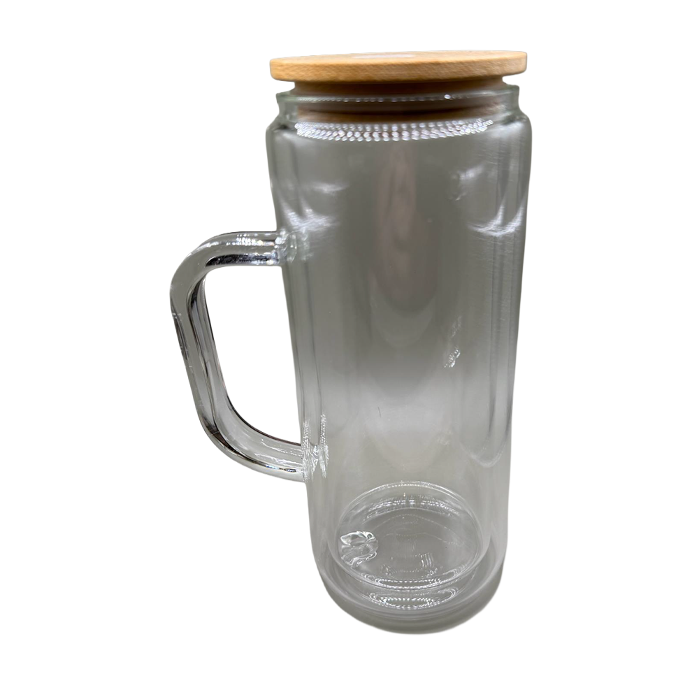 20 oz. Glass tumbler with handle - different tops available