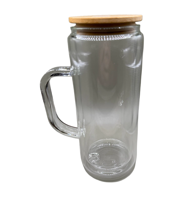 20 oz. Glass tumbler with handle - different tops available