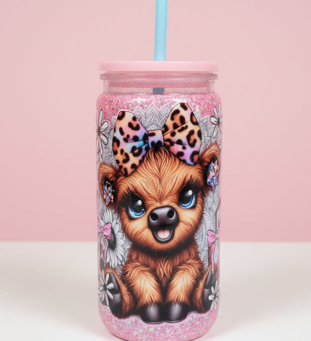 20oz. Cute Cow Snowglobe Tumbler