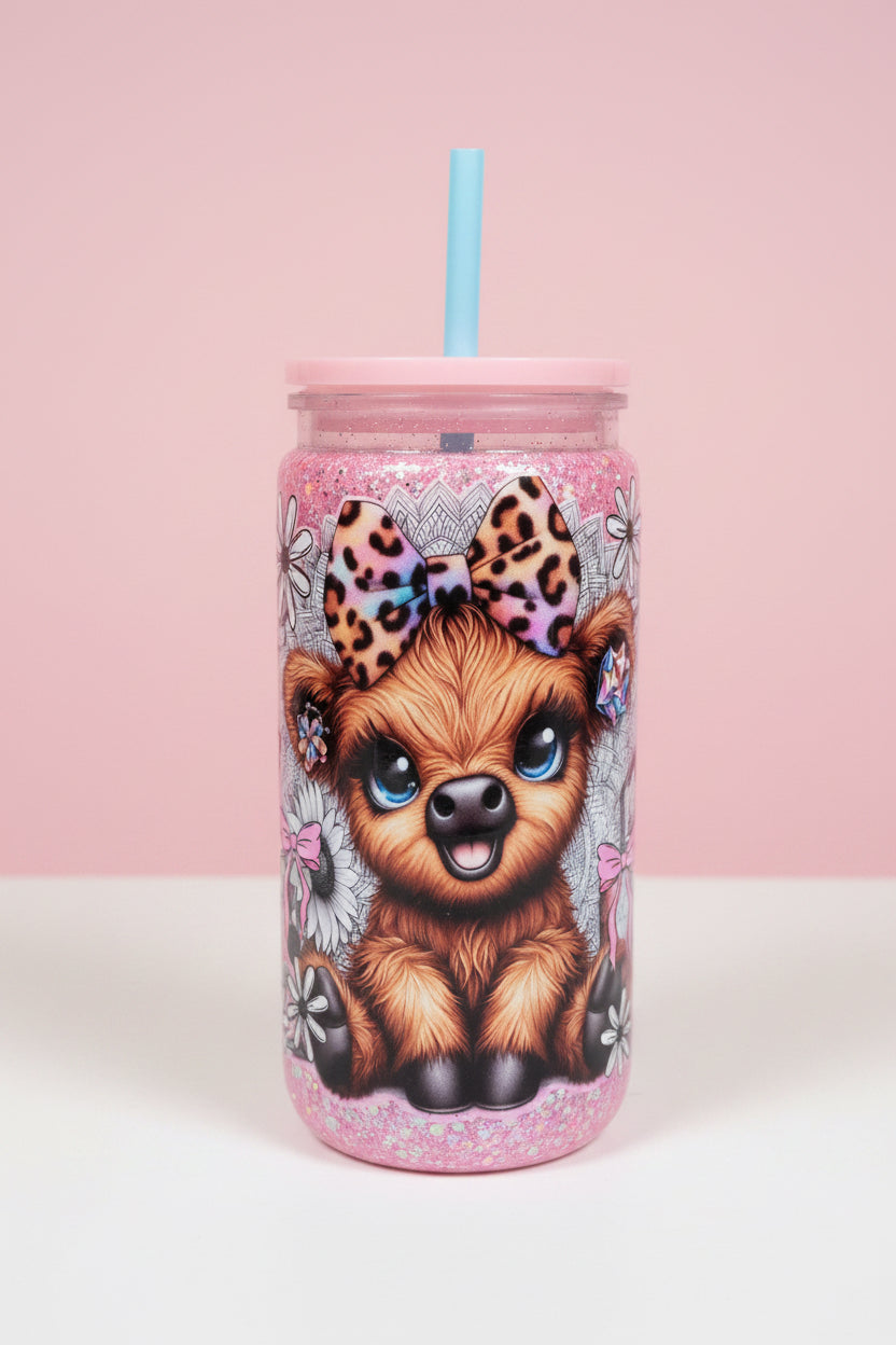 20oz. Cute Cow Snowglobe Tumbler
