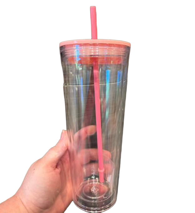 24 oz. Acrylic tumbler with clear lid
