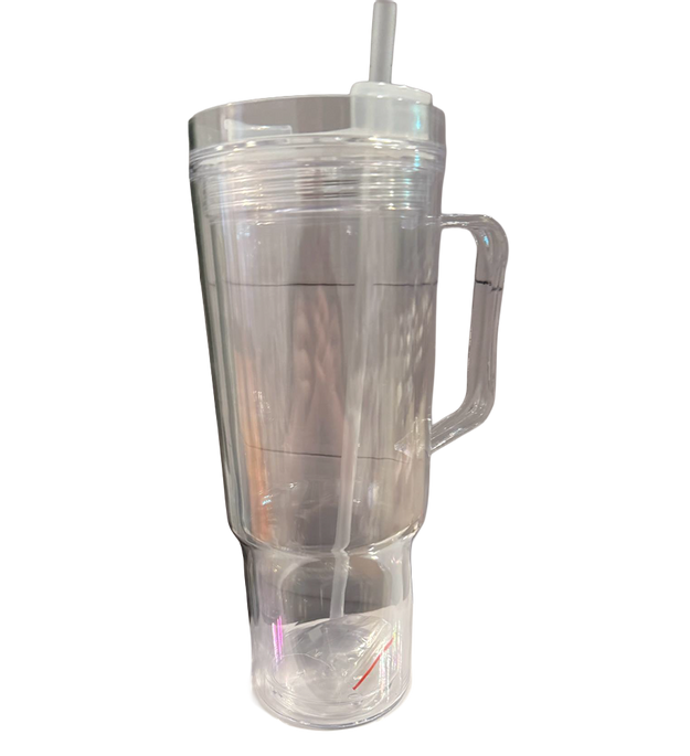 16 oz. Glass tumbler with customizable tops and straws