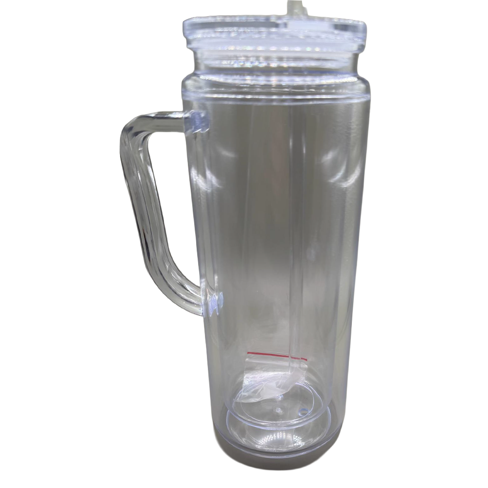 20 oz acrylic tumbler with handle and customizable lid and straw